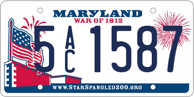 MD license plate 5AC1587