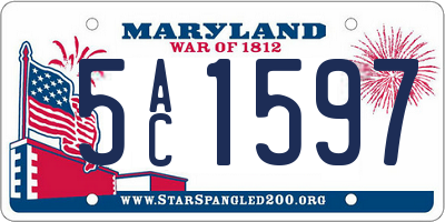 MD license plate 5AC1597