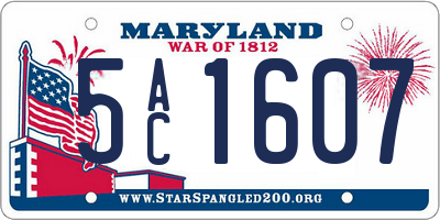 MD license plate 5AC1607