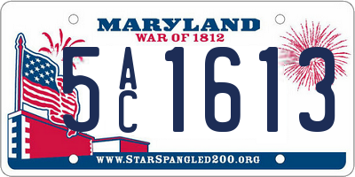 MD license plate 5AC1613