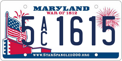 MD license plate 5AC1615