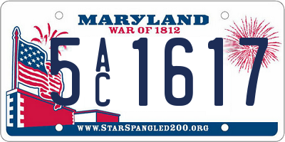 MD license plate 5AC1617