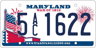 MD license plate 5AC1622