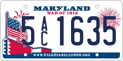 MD license plate 5AC1635