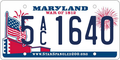 MD license plate 5AC1640