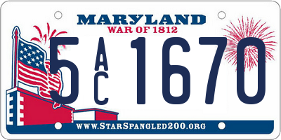MD license plate 5AC1670
