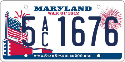 MD license plate 5AC1676