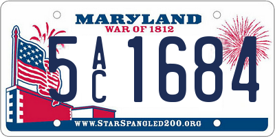 MD license plate 5AC1684