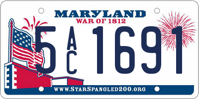 MD license plate 5AC1691