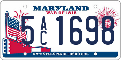 MD license plate 5AC1698