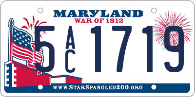 MD license plate 5AC1719