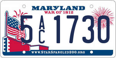 MD license plate 5AC1730