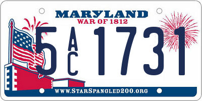 MD license plate 5AC1731