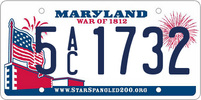 MD license plate 5AC1732