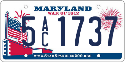 MD license plate 5AC1737