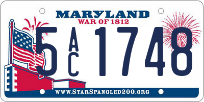 MD license plate 5AC1748