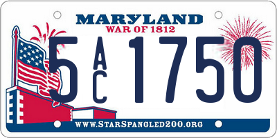 MD license plate 5AC1750
