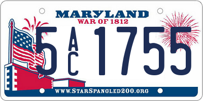 MD license plate 5AC1755