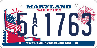 MD license plate 5AC1763