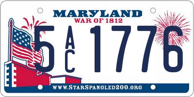 MD license plate 5AC1776