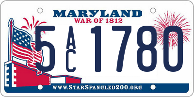 MD license plate 5AC1780