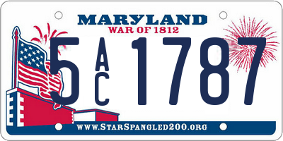MD license plate 5AC1787