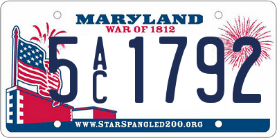 MD license plate 5AC1792