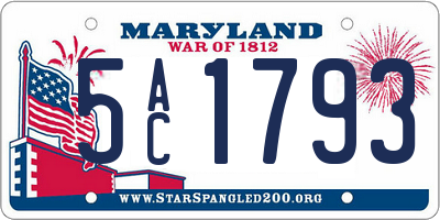 MD license plate 5AC1793