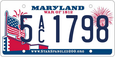 MD license plate 5AC1798