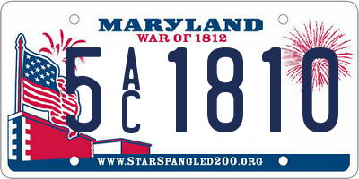 MD license plate 5AC1810