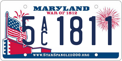 MD license plate 5AC1811