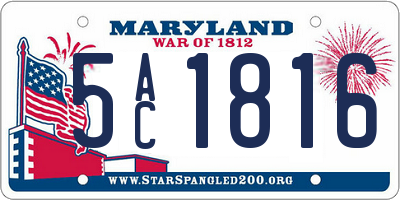 MD license plate 5AC1816