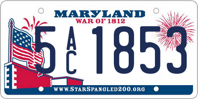 MD license plate 5AC1853