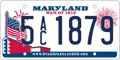 MD license plate 5AC1879