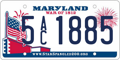 MD license plate 5AC1885