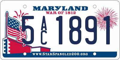 MD license plate 5AC1891