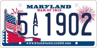 MD license plate 5AC1902