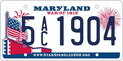 MD license plate 5AC1904