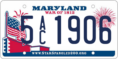 MD license plate 5AC1906