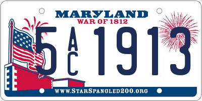 MD license plate 5AC1913