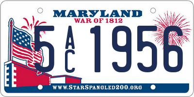 MD license plate 5AC1956