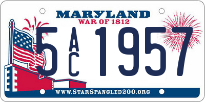 MD license plate 5AC1957