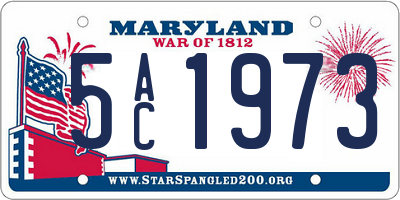 MD license plate 5AC1973