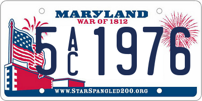 MD license plate 5AC1976