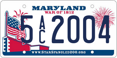 MD license plate 5AC2004