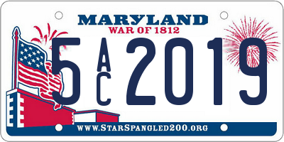 MD license plate 5AC2019