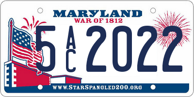 MD license plate 5AC2022