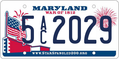 MD license plate 5AC2029