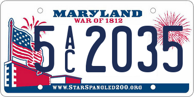 MD license plate 5AC2035