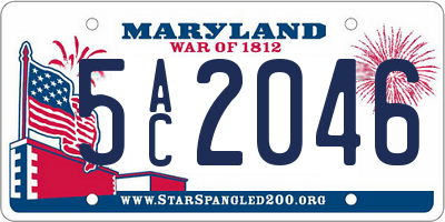 MD license plate 5AC2046